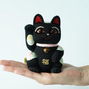 [Beckoning (Lucky) Cat] Maneki Neko Feng Shui DX Black (M) | Edo Art Dolls | ตุ๊กตา Kakinuma