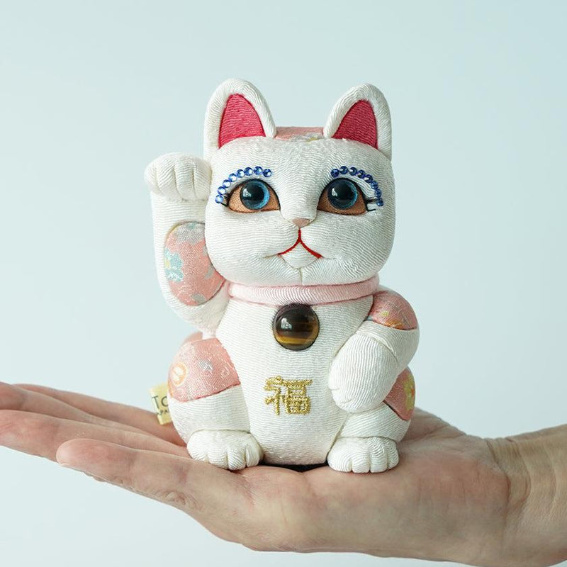 [Beckoning（Lucky）CAT] Maneki Neko Feng Shui DX White（M）|江戶藝術娃娃