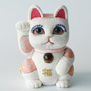 [Beckoning (Lucky) Cat] Maneki Neko Feng Shui DX White (M) | Edo Art Dolls | ตุ๊กตา Kakinuma