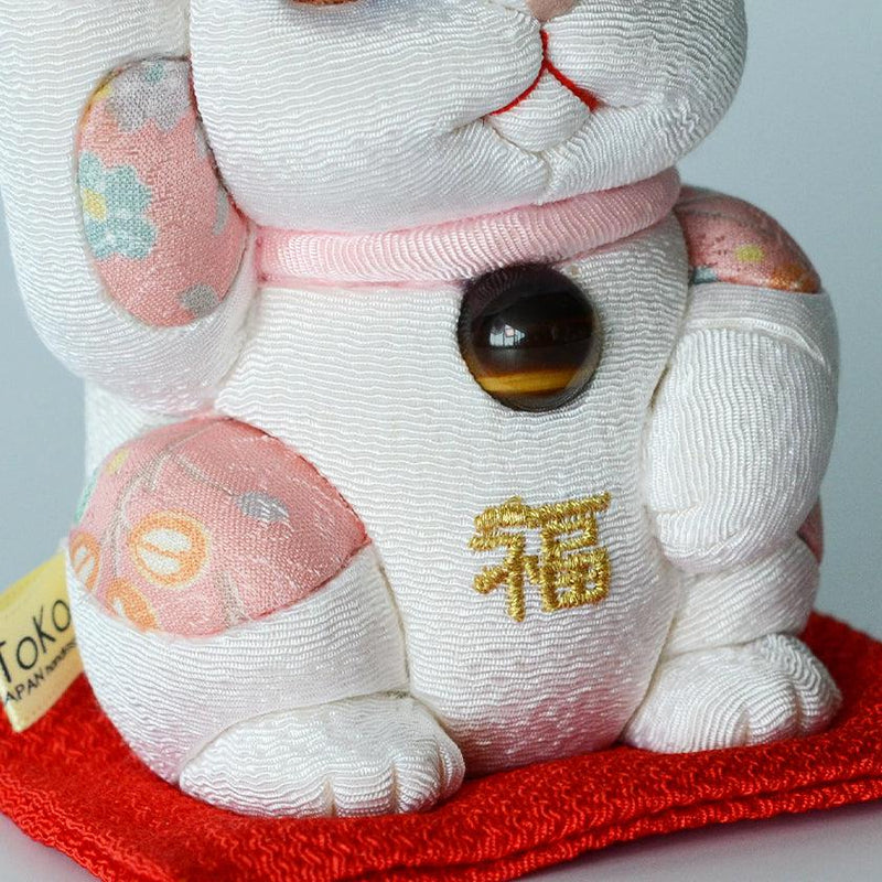 [Beckoning（Lucky）CAT] Maneki Neko Feng Shui DX White（M）|江戶藝術娃娃