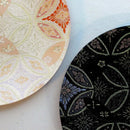 [LARGE PLATE (PLATTER)] PLATE (HANA CLOISONNE) BEIGE & BLACK 2-PIECE SET | NISHIJIN TEXTILES | RE:NISTA