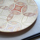 [LARGE PLATE] PLATE SHIPPO PATTERN BEIGE & WHITE 2-PIECE SET | NISHIJIN TEXTILES | RE:NISTA