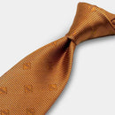 [領帶] Shakunone原始徽標豐富的金色棕色|日本絲綢