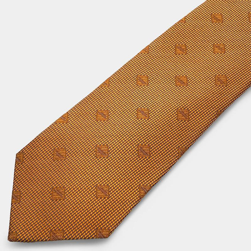 [TIE] SHAKUNONE ORIGINAL LOGO RICH GOLDEN BROWN | JAPANESE SILK