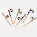 [CHOPSTICKS] KUTANI SEAL FLOWER KIKU CHRYSANTHEMUM (22.5cm) CHOPSTICK REST & GIFT BOX SET | MATSUKAN | WAKASA LACQUERED CHOPSTICKS