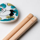 [CHOPSTICKS] KUTANI SEAL FLOWER MATSU PINE TREE (22.5cm) CHOPSTICK REST & GIFT BOX SET | MATSUKAN | WAKASA LACQUERED CHOPSTICKS