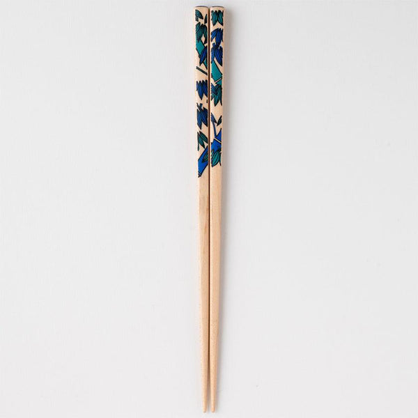 [ตะเกียบ] Kutani Seal Flower ใช้ไม้ไผ่ (22.5cm) ชุดตะเกียบและกล่องของขวัญชุด | Matsukan | wakasa lacquerware