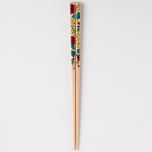 [筷子] Kutani海豹花古雪胡5朵花（22.5cm）筷子休息和禮品盒套裝|松山|瓦卡薩漆器
