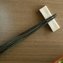 [CHOPSTICKS] PAIR KOKUTAN PENTAGON WITH CHOPSTICK REST (21.5, 23.0cm) | WAKASA LACQUERED CHOPSTICKS