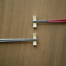 [CHOPSTICKS] PAIR KOKUTAN PENTAGON WITH CHOPSTICK REST (21.5, 23.0cm) | WAKASA LACQUERED CHOPSTICKS