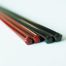 [CHOPSTICKS] PAIR KOKUTAN PENTAGON WITH CHOPSTICK REST (21.5, 23.0cm) | WAKASA LACQUERED CHOPSTICKS