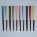 [CHOPSTICKS] WENGE OCTAGON HASHIKURA SEASON01 PALE PINK (WITH CHOPSTICK REST) | WAKASA LACQUERED CHOPSTICKS | MATSUKAN