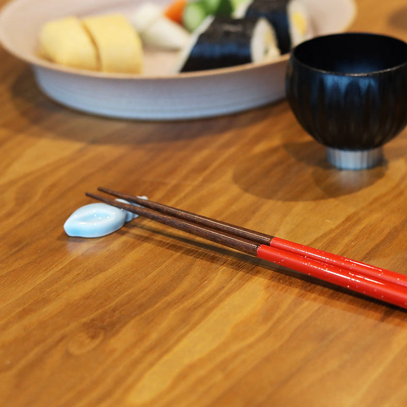 [筷子]閃閃發光的波浪對與筷子休息| wakasa漆器|松本
