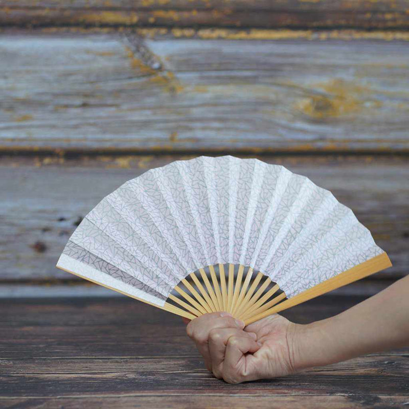 [Fan Hand] น้ำแข็งของผู้หญิง Split Peach White Bamboo | Fankindo Fukatsu Hand Fan | เอโดะพับพัดลม