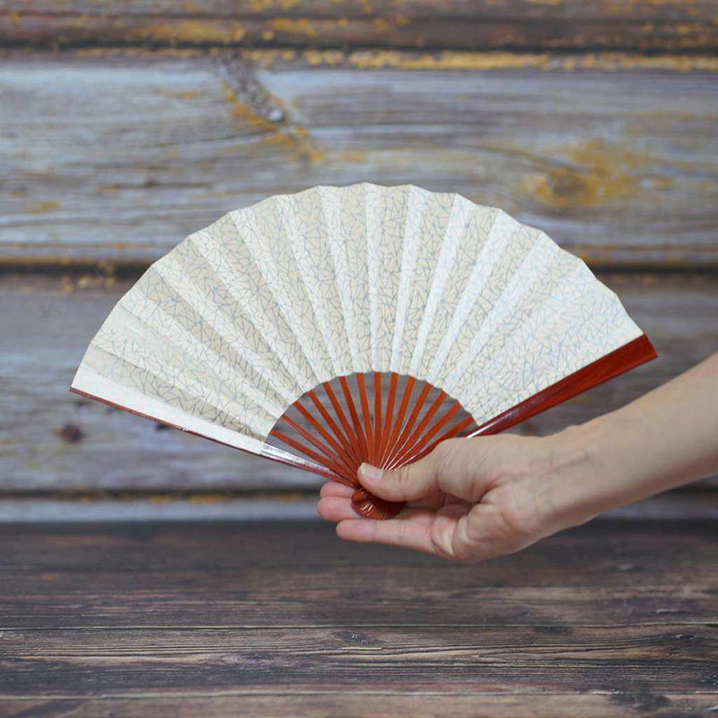 [Hand Fan] Lacquer สีส้มทำลายน้ำแข็งของผู้หญิง | Fankindo Fukatsu Hand Fan | เอโดะพับพัดลม