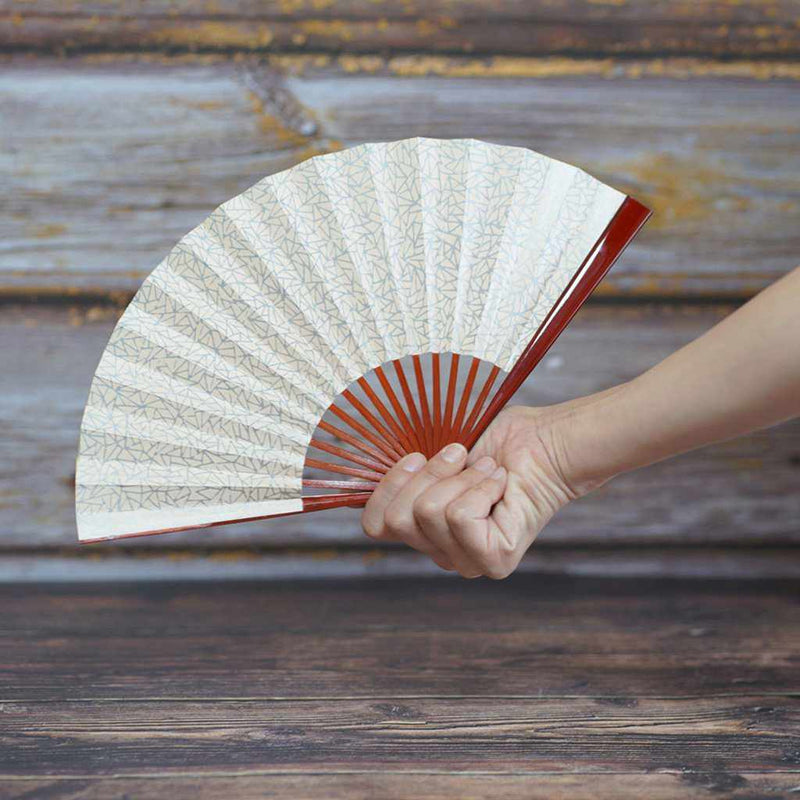 [Hand Fan] Lacquer สีส้มทำลายน้ำแข็งของผู้หญิง | Fankindo Fukatsu Hand Fan | เอโดะพับพัดลม