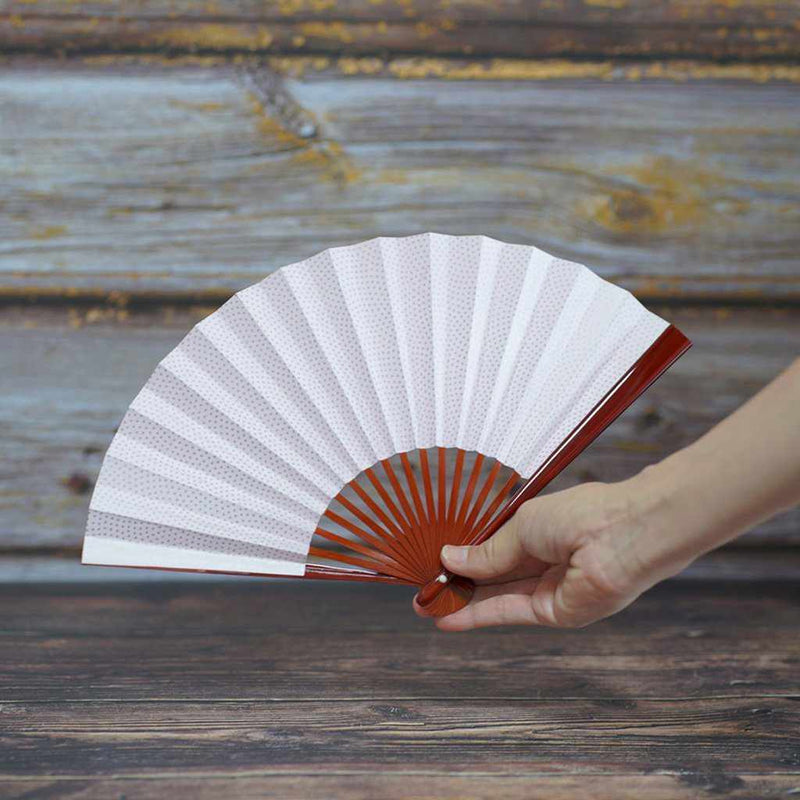 [Fan Hand Fan] Shark Komon Peach Lacquer | Fankindo Fukatsu Hand Fan | เอโดะพับพัดลม