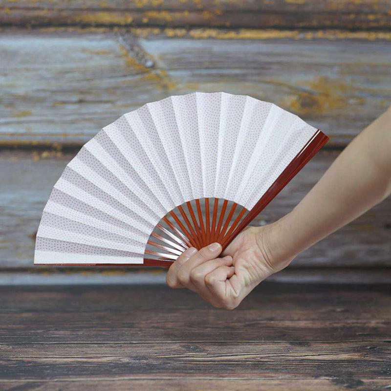 [Fan Hand Fan] Shark Komon Peach Lacquer | Fankindo Fukatsu Hand Fan | เอโดะพับพัดลม