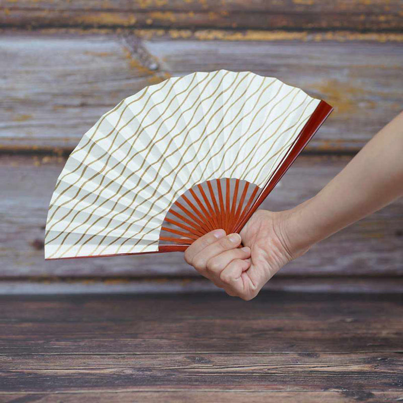 [แฟนมือ] Lacquer ทองคำ Tachibana ของผู้หญิง | Fankindo Fukatsu Hand Fan | เอโดะพับพัดลม