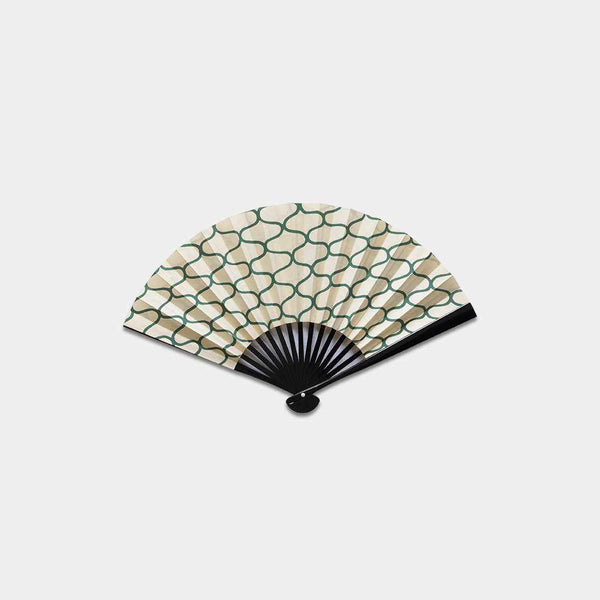 [แฟนมือ] Momochi Sansha สีเขียวสีดำสีดำ | Fankindo Fukatsu Hand Fan | เอโดะพับพัดลม
