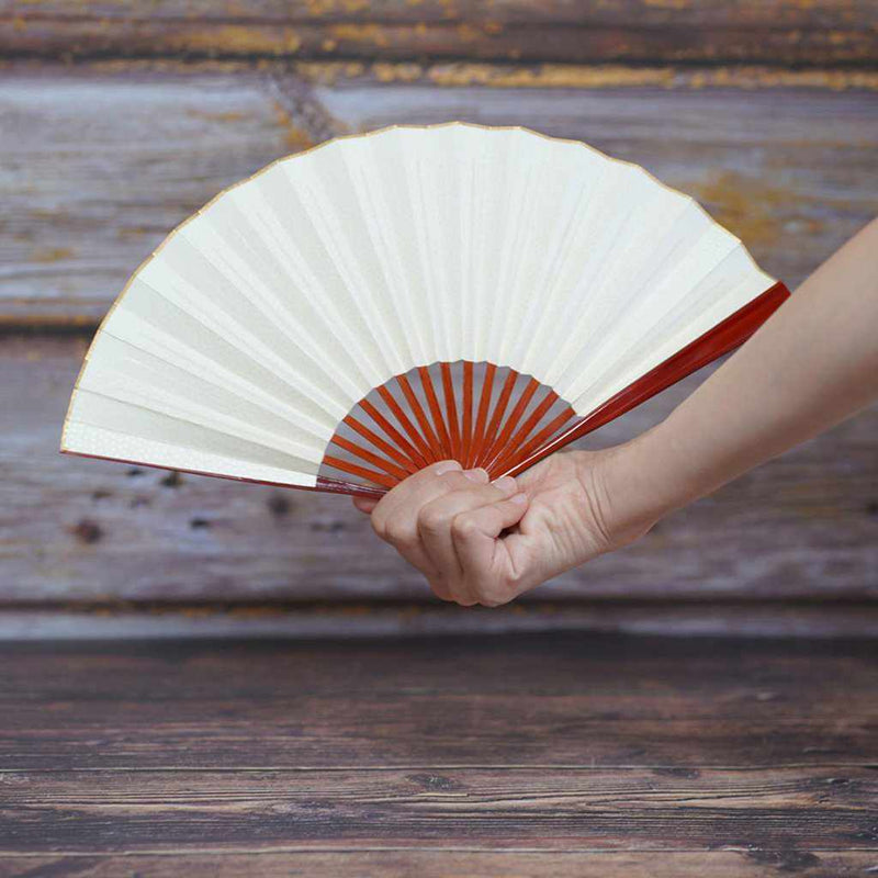 [Fan Hand Fan] Shark Komon Gold Tame | Fankindo Fukatsu Hand Fan | เอโดะพับพัดลม