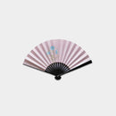 [HAND FAN] WOMAN'S DRAWING PICTURE FLOWER BLUE PEACH BLACK PAINT | UNKINDO FUKATSU HAND FAN | EDO FOLDING FANS