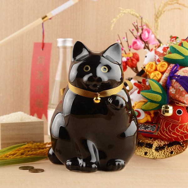 Tumbler Fortune Cat Figurine Japanese Style Fortune Cat Ornament Desktop  Cat Decor 