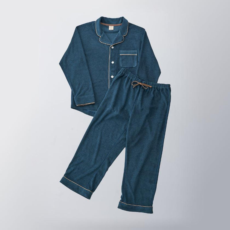 [Pajama] 면화 양모 파일 청록색 설정 | 재봉