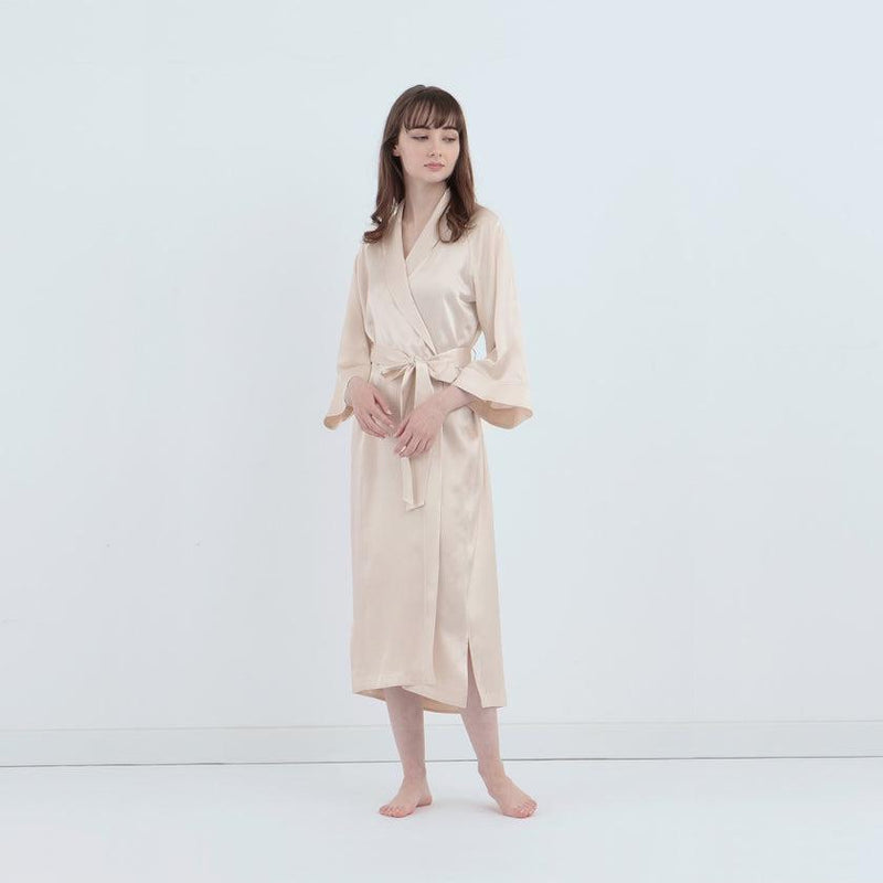 [ROOMWEAR] SILK GOWN PEARL WHITE | SEWING
