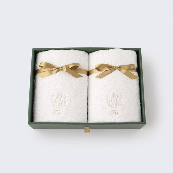 [TOWELS]  GIFT SET WITH 2 ORGANIC COTTON BATH TOWELS (GOLD RIBBON) | SEWING