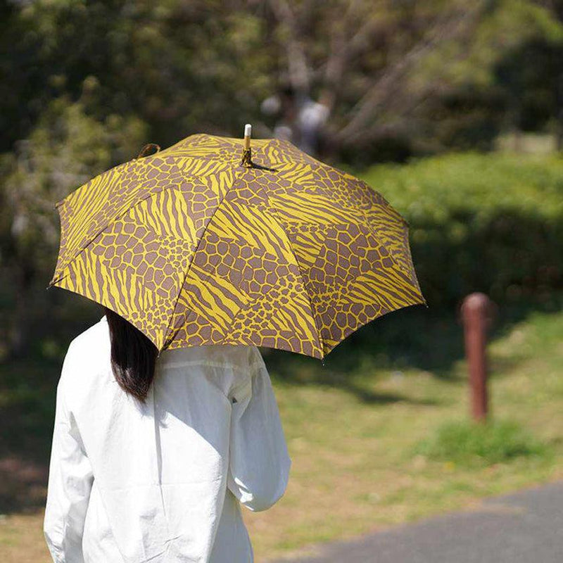 [雨傘]陽傘斑馬卡其色（栗樹）|手印