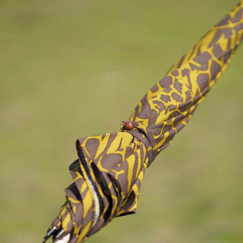 [雨傘]陽傘斑馬卡其色（栗樹）|手印