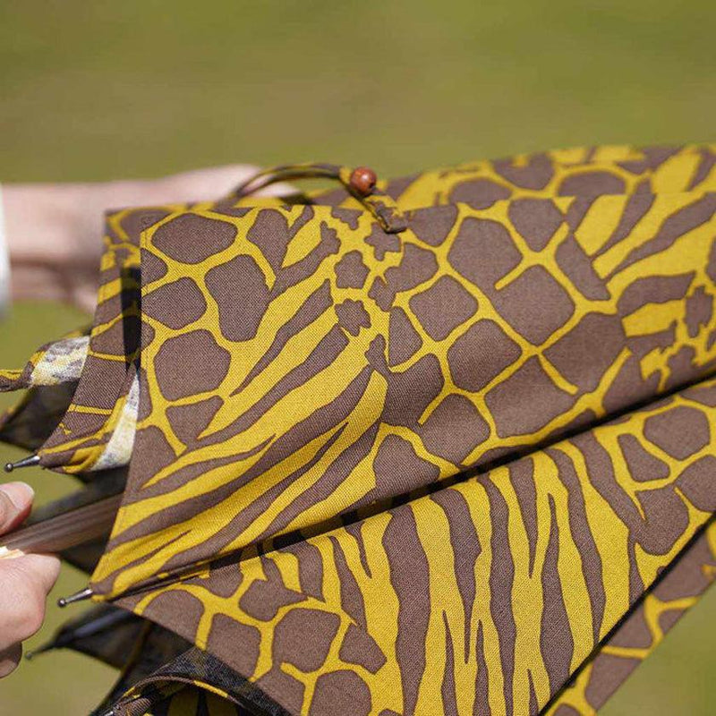 [Umbrella] Parasol Zebra Khaki (ไม้ถัก) | การพิมพ์มือ