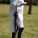 [雨傘]陽傘斑馬黑灰色（編織木材）|手印