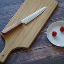 [KITCHEN (CHEF) KNIFE] HIGH CARBON STAINLESS STEEL INTERCUTTING POLISHED DAMASCUS PETTY KNIFE 150MM OAK OCTAGONAL PATTERN-KAKISHIBU FINISH- | SAKAI FORGED BLADES|YAMAWAKI CUTLERY