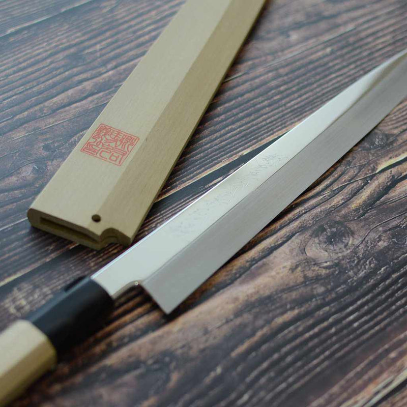 [주방 (요리사) 칼] Mov Honyaki Yanagi 칼 (240 mm, 270 mm, 300 mm) 미 러 연마 | 주정 단조 칼날