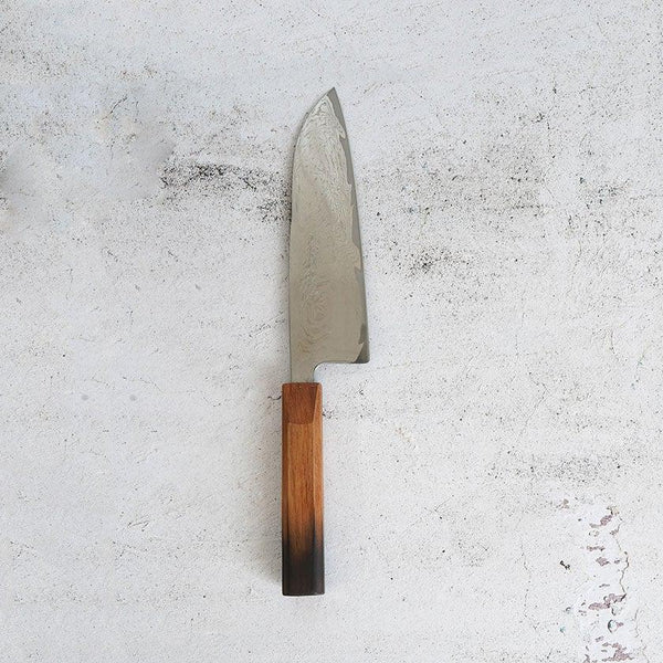[KITCHEN (CHEF) KNIFE] MOV SUMINAGASHI 토쿠 KNIFE 높이 165mm OAK 핸들 -KAKISHIBU- | 요시히로 | SAKAI FORGED 칼날
