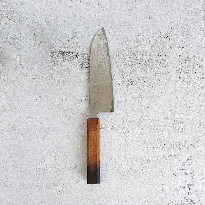 [Kitchen (Chef) มีด] MOV SUMINAGASHI SANTOKU มีด 165 มม. ด้ามไม้โอ๊ค -Kakishibu เสร็จสิ้น - | Sakai Forged Blades | Yoshihiro