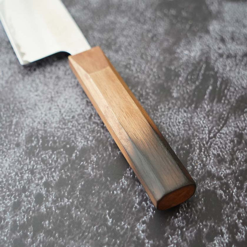 [KITCHEN (CHEF) KNIFE] MOV SUMINAGASHI SANTOKU KNIFE 165MM OAK HANDLE -KAKISHIBU FINISH- | SAKAI FORGED BLADES|YOSHIHIRO