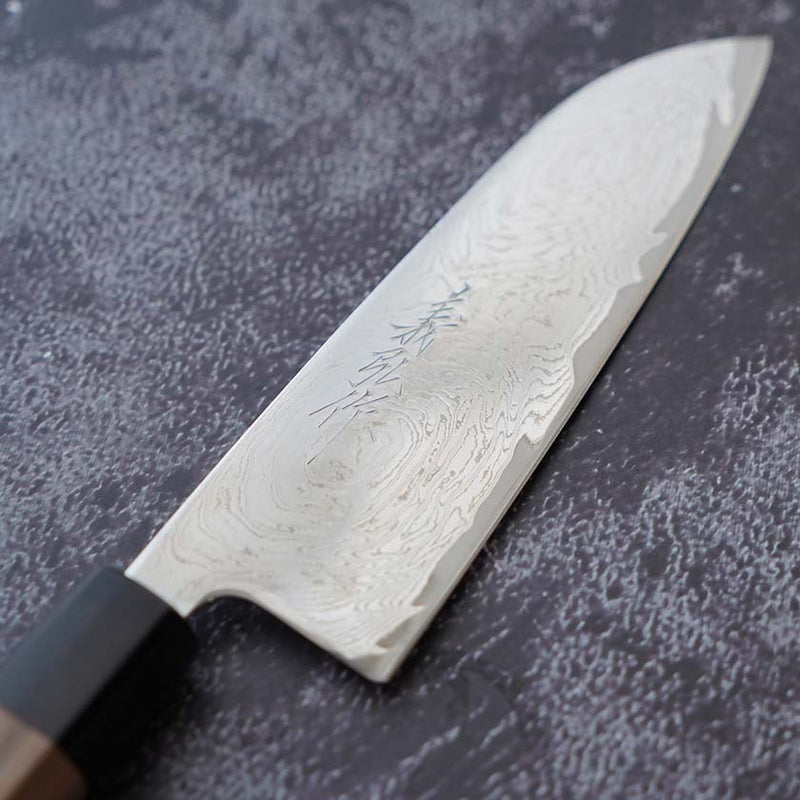 [KITCHEN (CHEF) KNIFE] MOV SUMINAGASHI SANTOKU KNIFE 165MM WALNUT HANDLE | SAKAI FORGED BLADES|YOSHIHIRO