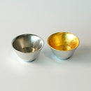 [SAKE CUP] KIKI-2 TIN AND GOLD LEAF SET | TAKAOKA BRONZE CASTING