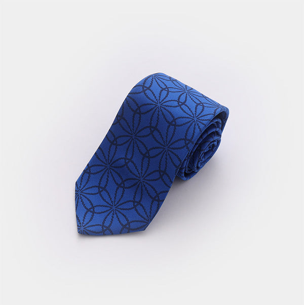 [tie] Wachigai-asanoha blue i | Hakata Textiles | Okano