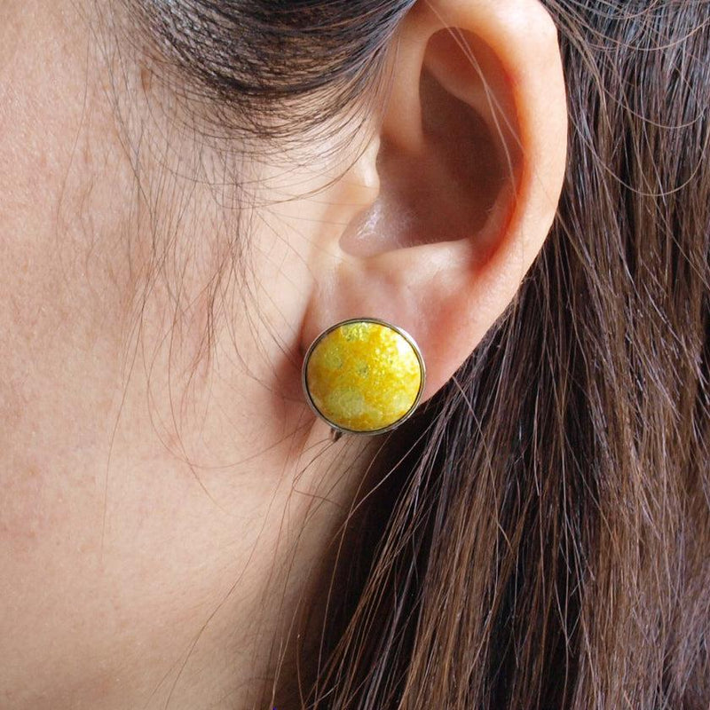 [附件]圓形耳環15mm suke（6顏色）| Owari Cloisonne