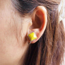 [ACCESSORY] SQUARE EARRINGS SUKE (6 COLORS) | OWARI CLOISONNE