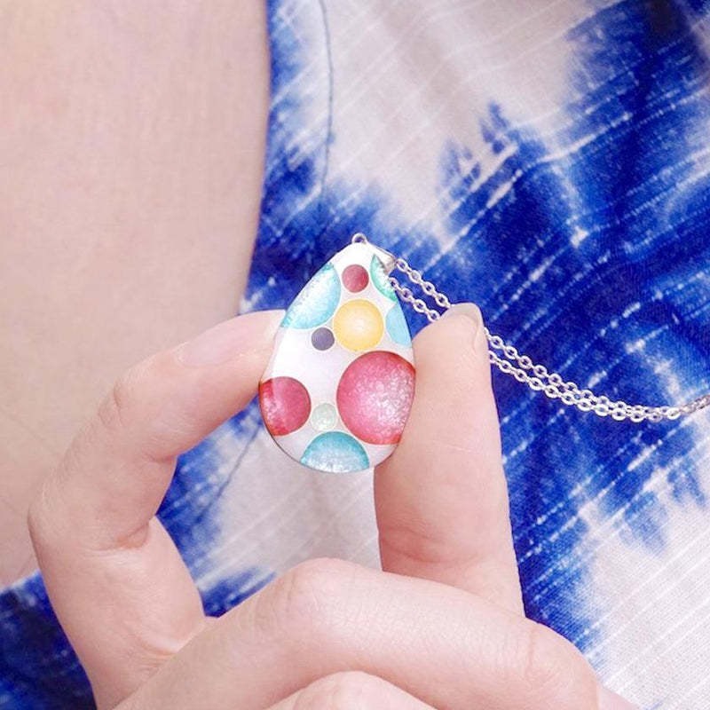[액세서리] 펜던트 다채로운 물방울 무늬 드롭 | Owari Cloisonne