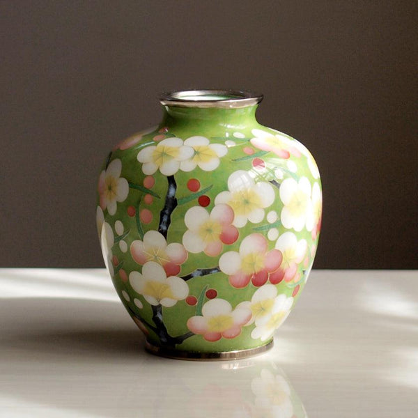 [花瓶]有線花瓶3球形菊花（黃色）| Owari Cloisonne