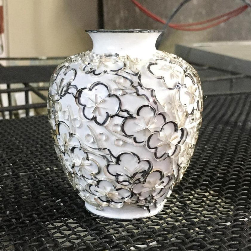 [花瓶]有線花瓶3球形菊花（黃色）| Owari Cloisonne