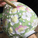 [꽃병] 유선 꽃병 3 볼 모양의 국화 (노란색) | Owari Cloisonne