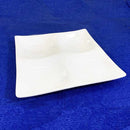 [LARGE PLATE (PLATTER)] WHITE PORCELAIN MOSS 4 PARTITION PLATE | MARUMO KATO POTTERY | MINO WARES