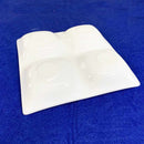 [LARGE PLATE (PLATTER)] WHITE PORCELAIN MOSS 4 PARTITION PLATE | MARUMO KATO POTTERY | MINO WARES